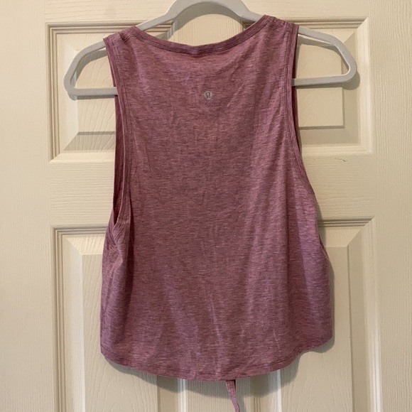 Lululemon v-neck cropped tank w front tie - Picture 2 of 3